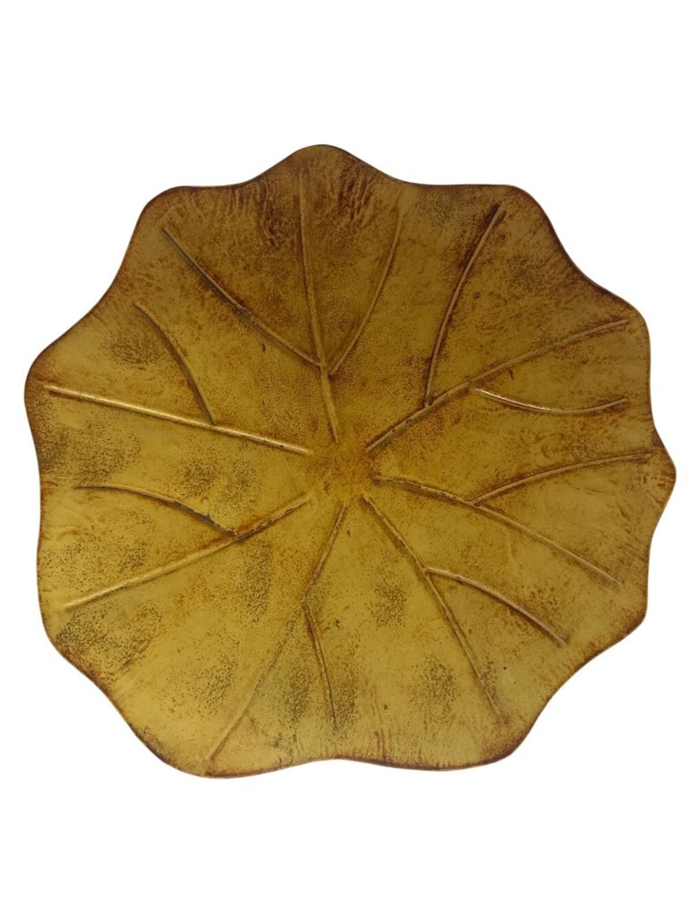 Leaf Shaped Decorative Textured Metal Tray Unique Design  Serving Display - Picture 3 of 5
